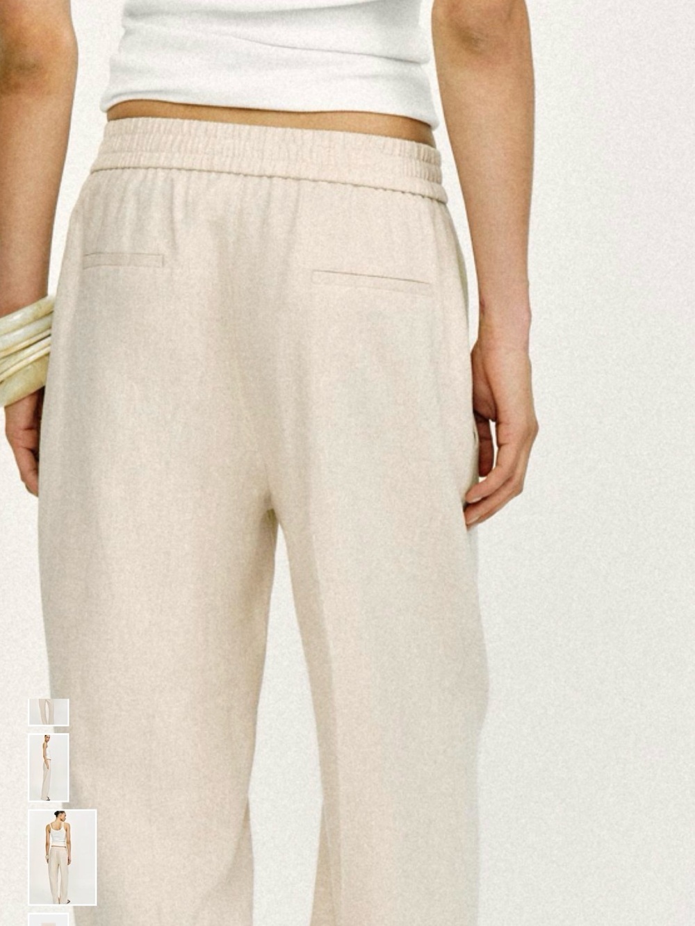 Zara Linen Straight Leg Pants - NEW WITH TAGS - Picture 3 of 7
